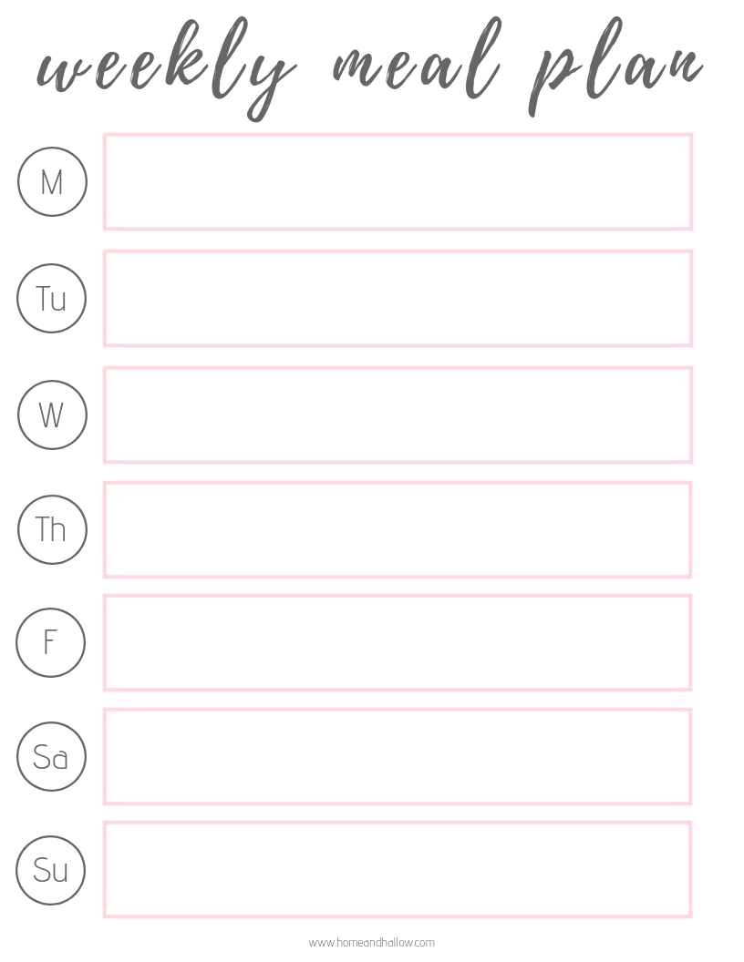 Printable Meal Planner + Grocery List - Home and Hallow