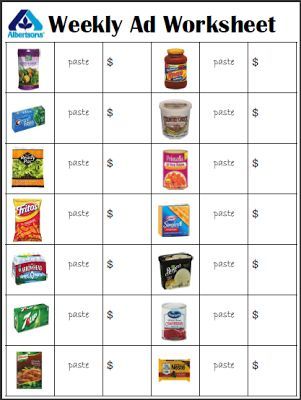 grocery store worksheet for life skills