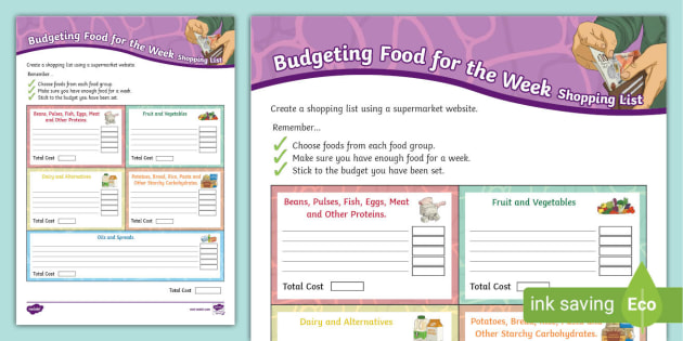 grocery store worksheet for life skills