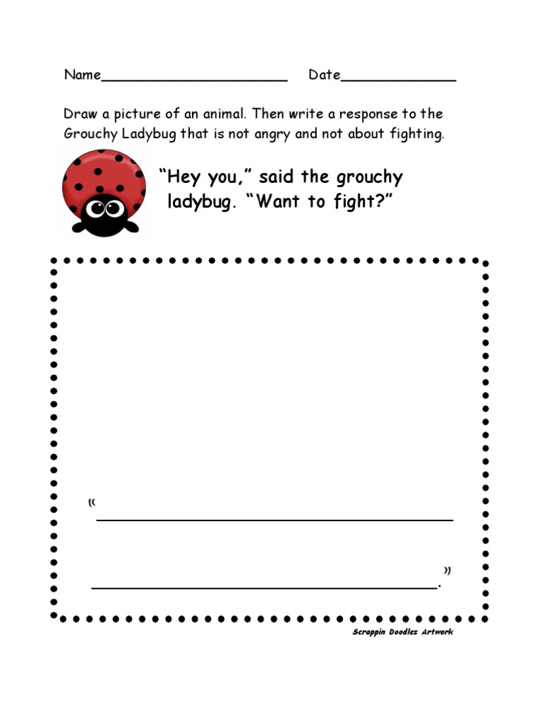 The Grouchy Ladybug Craft for Kids (with Free Printable) Buggy