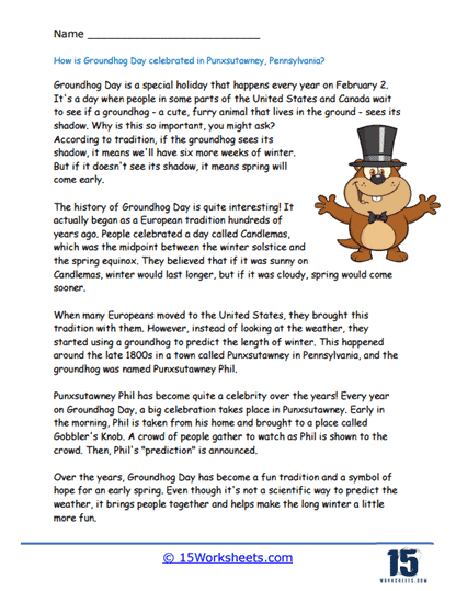 Ground Hog Day Worksheets - 15 Worksheets Library