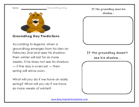 Groundhogs Day Worksheets