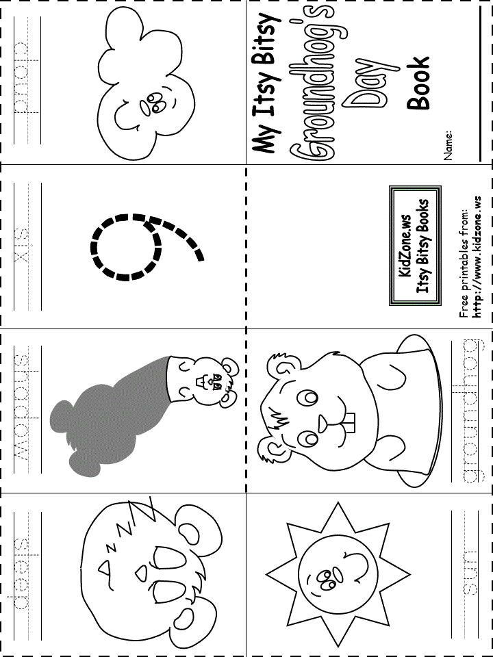 ground hogs day worksheet kg