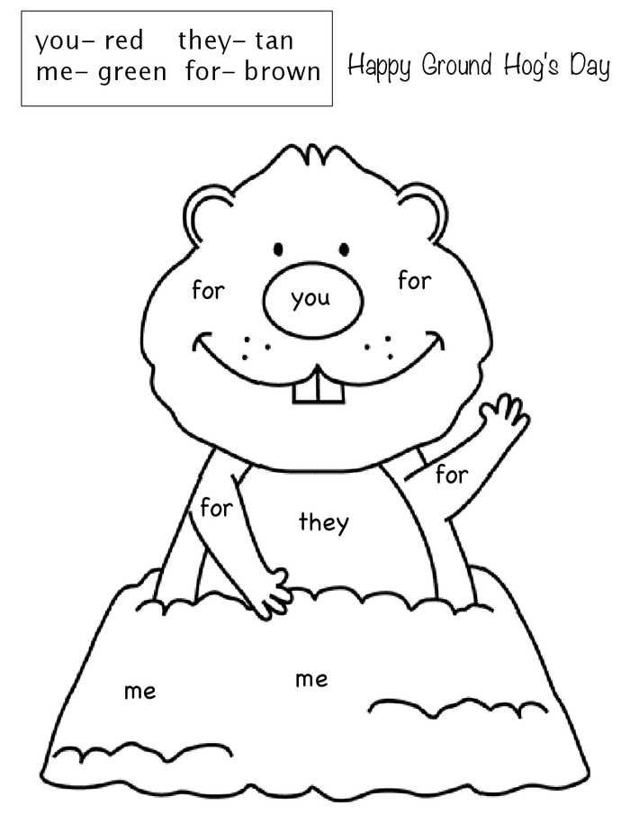 Groundhog Day Coloring Pages PDF Download - Coloringfolder.com
