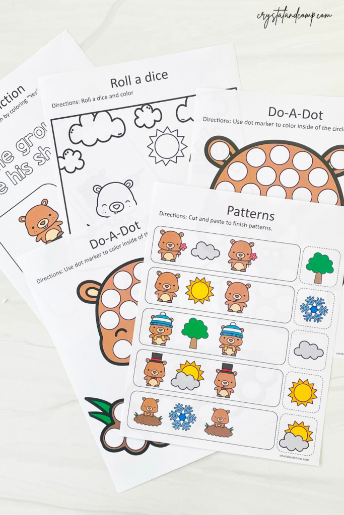Groundhog Day Printables for Preschoolers