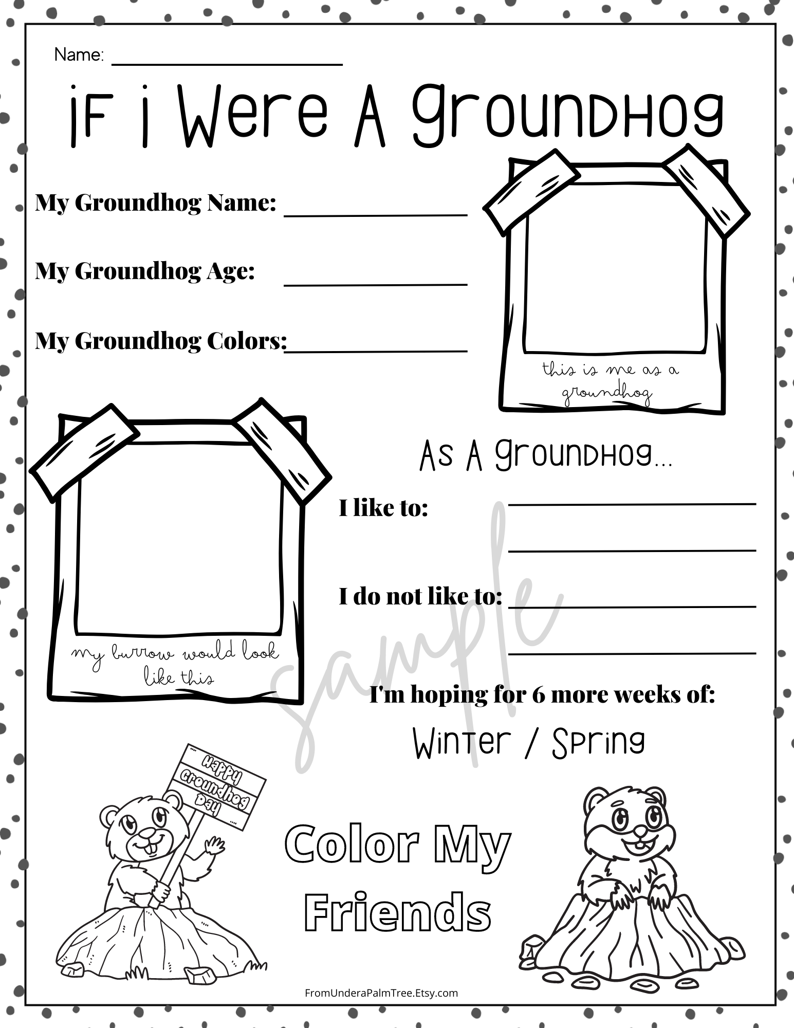 groundhog day printable worksheet