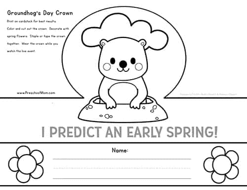 groundhog day printables for kindergarten