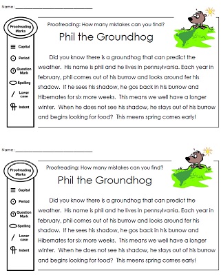groundhog day worksheet 4th grade