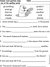 groundhog day worksheet printable