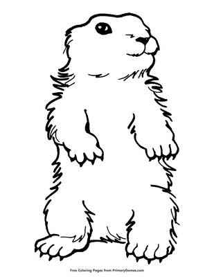 Standing Groundhog Coloring Page • FREE Printable PDF from ...