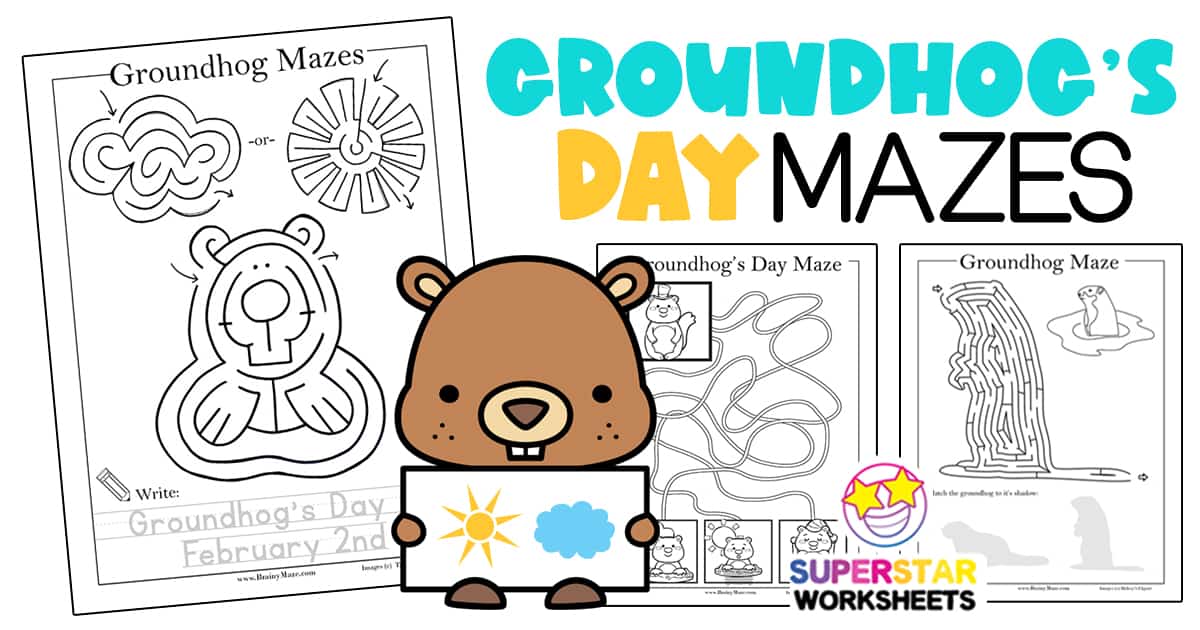 Groundhogs Day Mazes -Worksheets Library