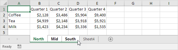 grouping worksheet in excel