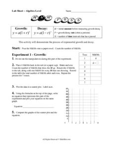 Lab Sheet: Exponential Growth and Decay Worksheet for 8th - 9th ...