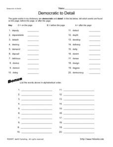 Democratic to Detail: Guide Words Lesson Plan for 3rd - 5th Grade ...