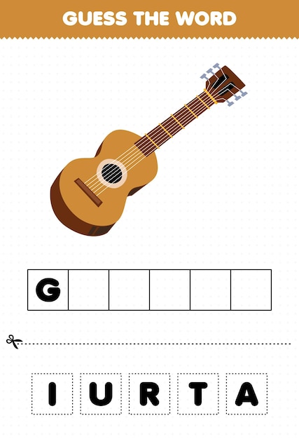 Premium Vector | Education game for children guess the word ...