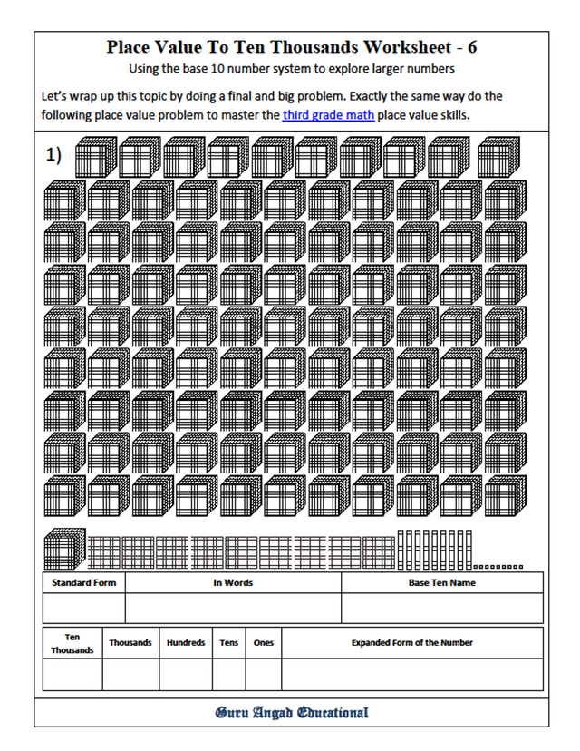 3RD GRADE MATH - PLACE VALUE TO TEN THOUSANDS WORKSHEETS 2 — Steemit