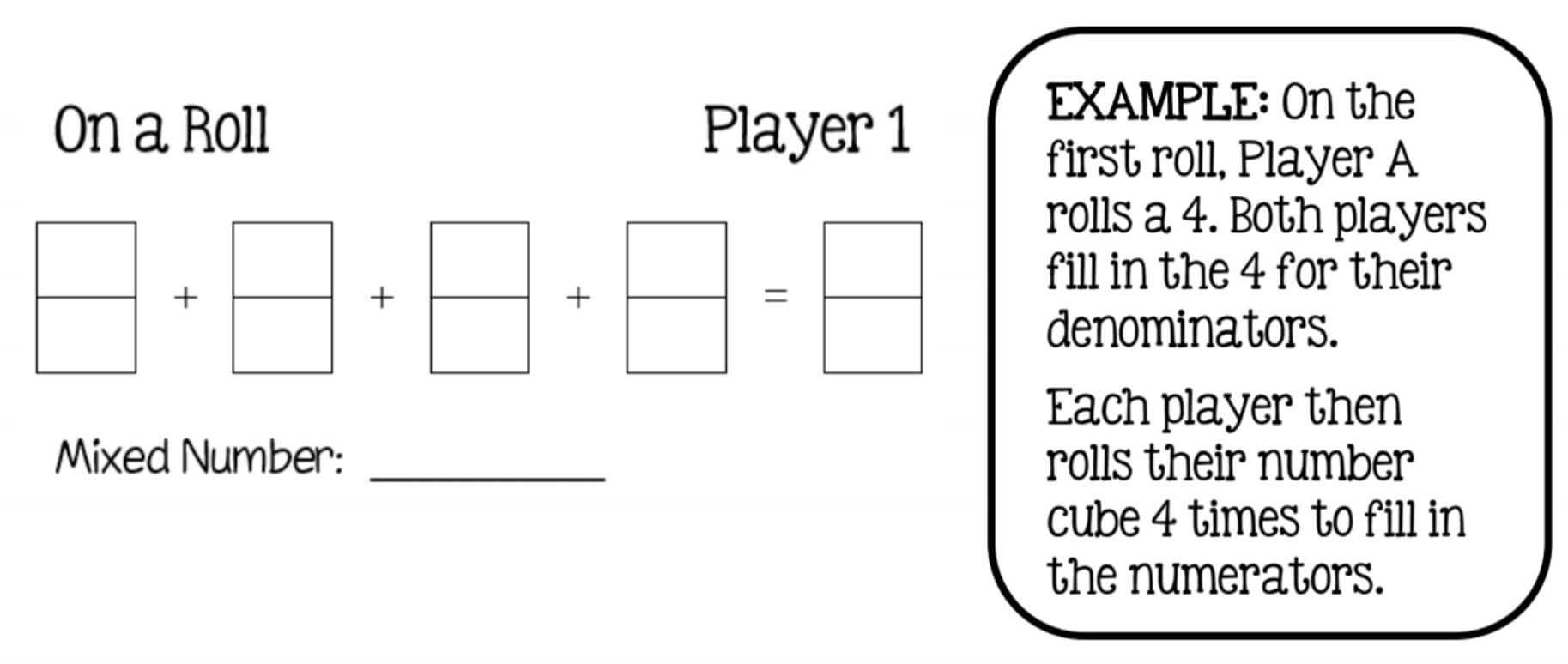 On a Roll: Adding Fractions - Math Coachs Corner