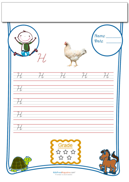 10 Cursive H Worksheets (Free Letter Writing Printables) - Worksheets ...