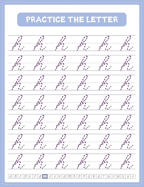 Premium Vector | English Lowercase Cursive Letter Tracing ...