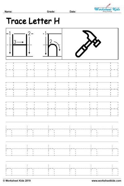 5 Letter H Writing Worksheets | Letter h worksheets, Preschool ...