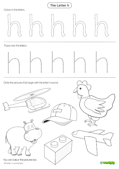 Letter h Worksheets
