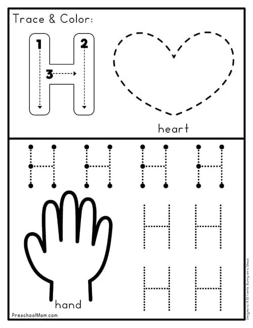 Letter H Preschool Printables - Preschool Mom