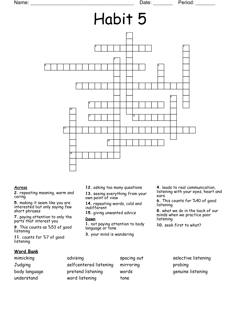 habit 5 worksheet