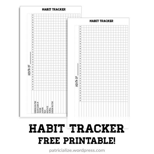 Habit Tracker Free Printable! (Personal Size Only)