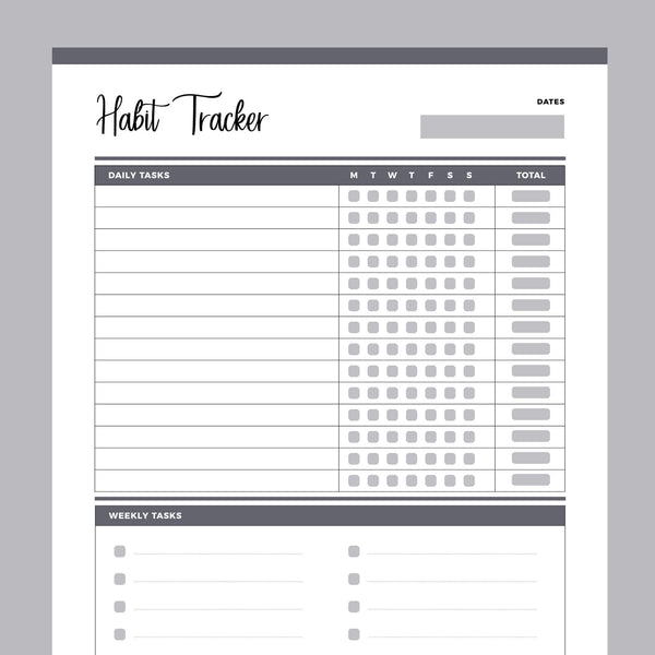 Habit tracker Printable - Plan Print Land