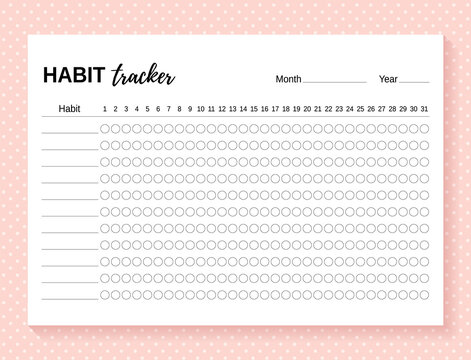 habit tracker printable personal size