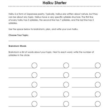 Haiku Starter | Read Write Think