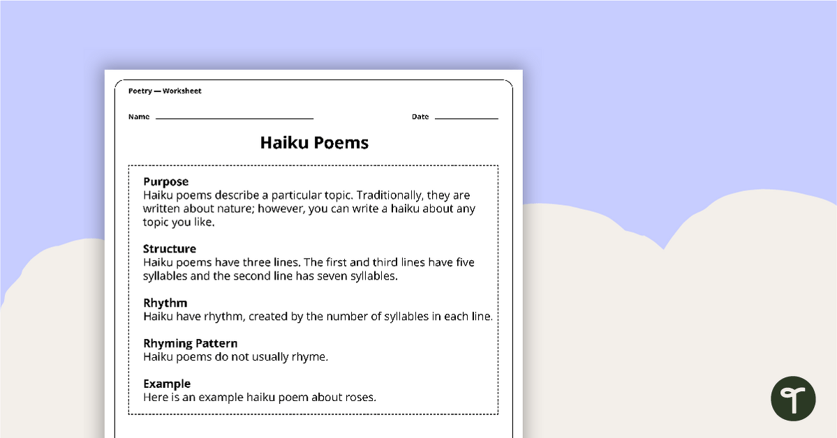 Writing a Haiku Poem Worksheet Teach Starter Worksheets Library Writing a Haiku Poem Worksheet Teach Starter Worksheets Library