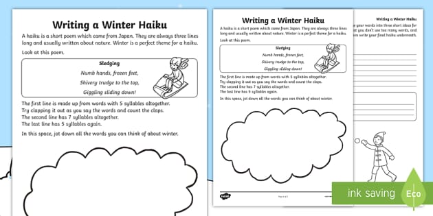 haiku poems worksheet