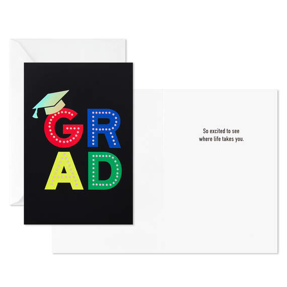Assorted Bold and Iridescent Graduation Cards, Box of 36 - Boxed ...