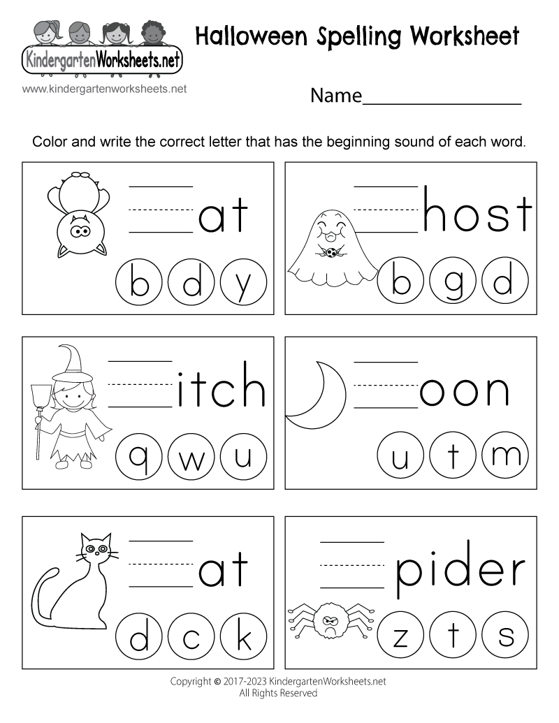 halloween activity sheets for kindergarten