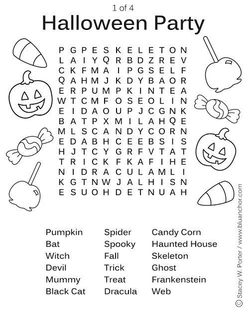 Printable Halloween Party Word Find Activity Sheet ...