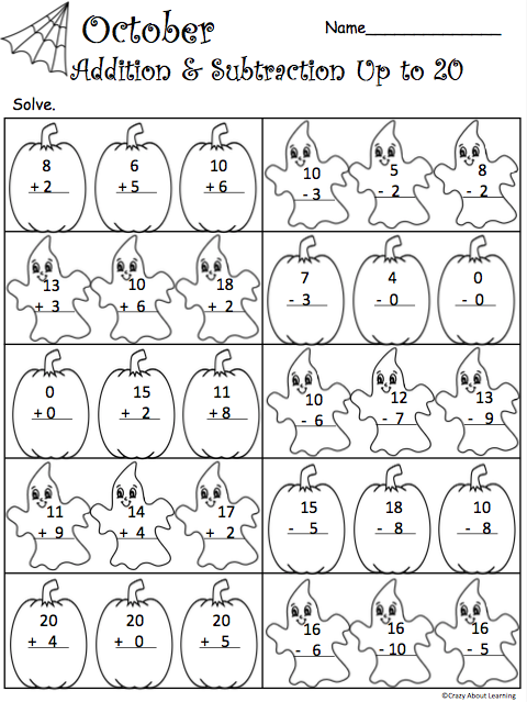 halloween algebra worksheet