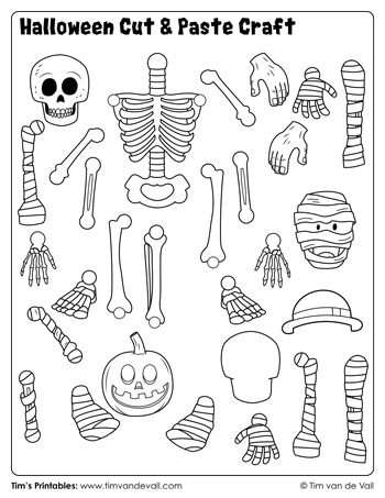 Halloween Cut and Paste - Tims Printables