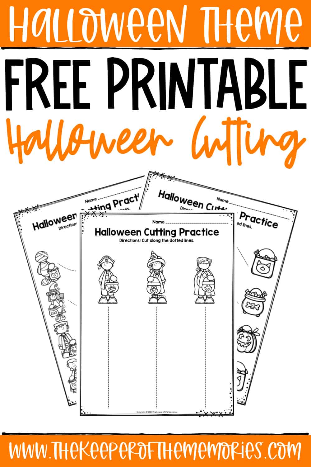halloween cutting worksheet