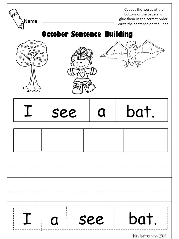 halloween kindergarten worksheet