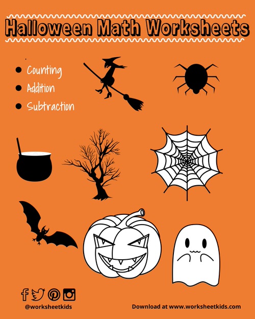Halloween math worksheets for preschool &amp; kindergarten | Free ...