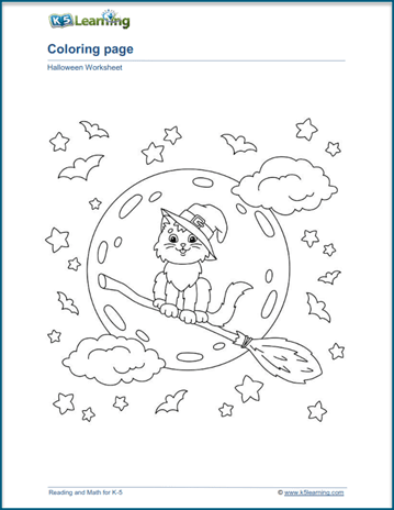 halloween math coloring worksheet printable