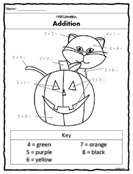 Cute **Halloween** Math Coloring Sheets - Addition &  Subtraction