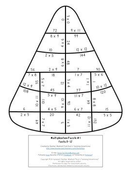 MULTIPLICATION Candy Corn Math Games | Halloween Worksheet ...