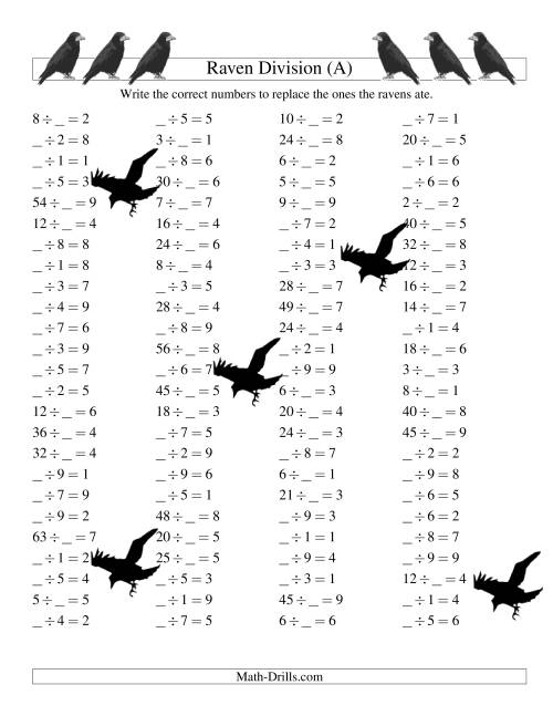 halloween math worksheet division