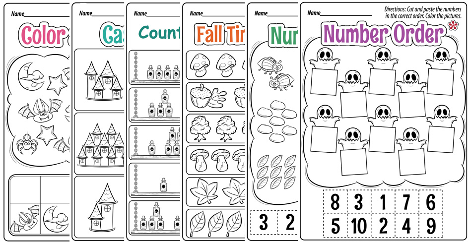 halloween math worksheet kindergarten