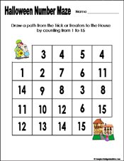 Preschool and Kindergarten Halloween Math Worksheets