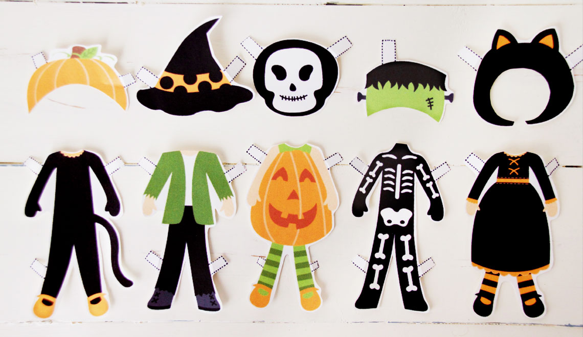Halloween Paper Dolls - Paint Me Pink