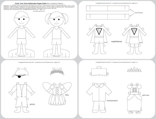 halloween paper dolls printable