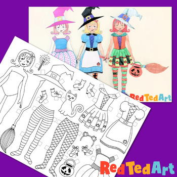 Halloween Paper Dolls Dress Up - simple holiday craftivity